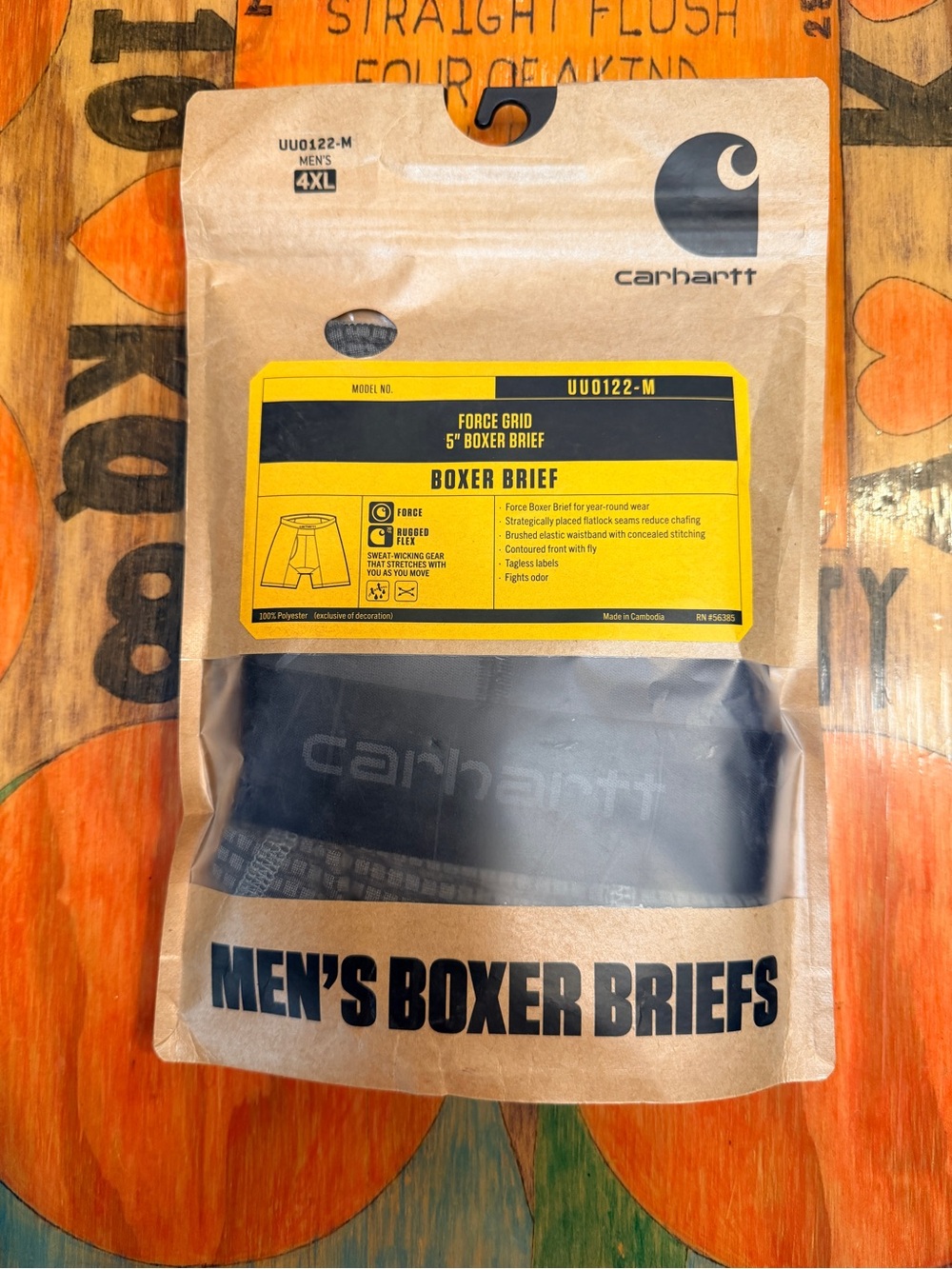 Carhartt Mens 5" Basic Boxer Brief 1 Single Pack Size 4XLarge Sealed Grid Gray R